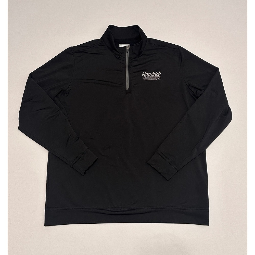 Oobe Hendrick Automotive Group Mens Black Hydrovent Quarter Zip Pullover Large